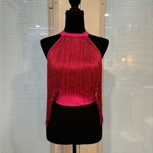 Hot Pink Fringe Tank Top